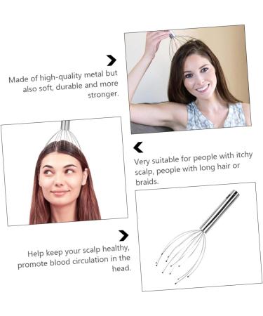 Plafope Massage Claw Tool - Scalp Massager for Head Relief | 28x7x7cm Silver - Buy Online on GoSupps.com