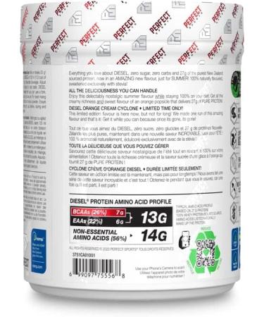 DIESEL 100% New Zealand Whey Protein Isolate Grass-Fed & Pasture Raised (Orange Cream Cyclone 360gm) Orange Cream Cyclone 360 g (Pack of 1) - Buy Online on GoSupps.com