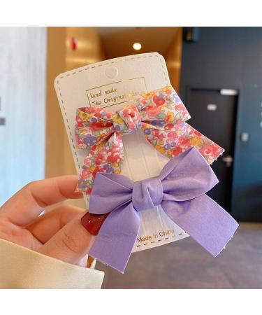 MYhose Children's Hair Clips - 2 Pack Retro Flower Bow Clips for Baby Girls - Yellow Alligator Hairpins - Buy Online on GoSupps.com