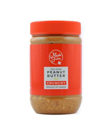 MapleFarm - 100% Pure Crispy Peanut Butter 1 x 500g - Protein and Natural Cream - Crunchy peanut butter