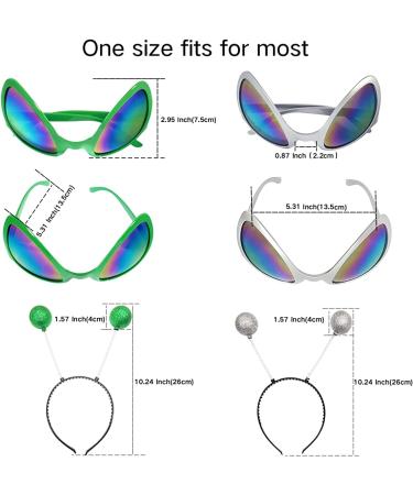 Alien Headband and Rainbow Sunglasses Set for Adults and Kids - Green+Silver | Poptrend - Buy Online on GoSupps.com