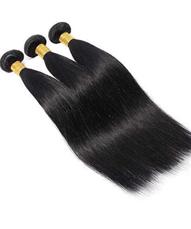 3 Bundle Brazilian Human Hair Extensions - 100% Virgin Straight Weave Natural Black 12 14 16 Inch - Buy Online on GoSupps.com