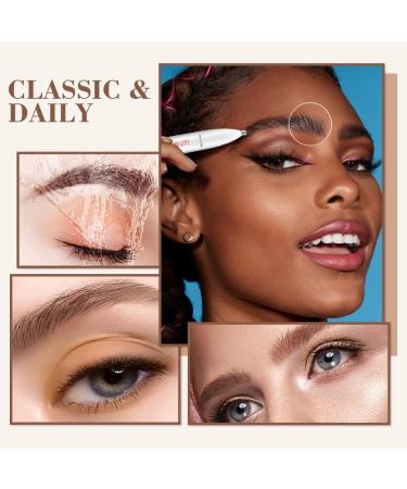 4 in 1 Waterproof Eyebrow Pen 4 in 1 Makeup Pencil Multifunctional Makeup Pen to Create Perfect Long-Lasting Waterproof Makeup (Dark Brown) - Buy Online on GoSupps.com