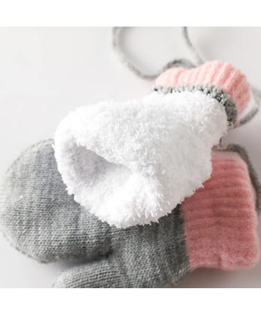 Cute Fox Knitting Toddler Gloves | Winter Thermal Plush Lining | 1-3 Yrs | Cartoon/Grey - Buy Online on GoSupps.com