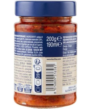  Italian Gourmet E.R. Barilla Pesto Rustico Mediterraneo 3-pack of gluten-free Italian pasta sauces with zucchini peppers and tomatoes vegan/vegetarian pesto for bread and bruschetta 200g + gourmet Italian polpa - Buy Online on GoSupps.com