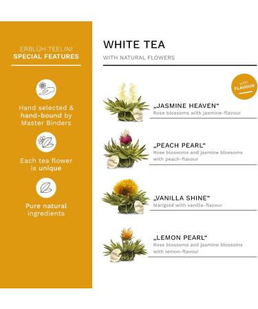 Creano Blooming Tea Gift Set - 8 Flowering Tea Balls in Glass Cup (200ml) - White Tea - Buy Online on GoSupps.com