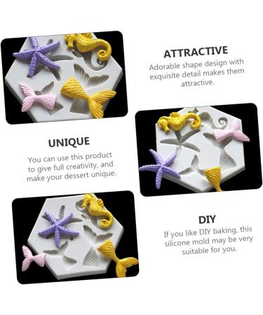 OUNONA 2pcs Mold Ocean Decor Mermaid Cake Decorations Mermaid Silicone Polymer Clay Silicone Sweet Mould De para Gelatinas Chocolate Making Soap Liquid Silicone Household Silica Gel 9X7.5X0.8CM Grey - Buy Online on GoSupps.com