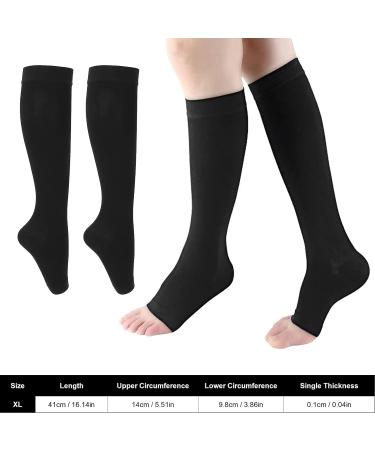Buy Toe-Free Compression Stockings - Soft Comfortable Non-Slip & Highly Elastic for Travel - XL Size - Buy Online on GoSupps.com