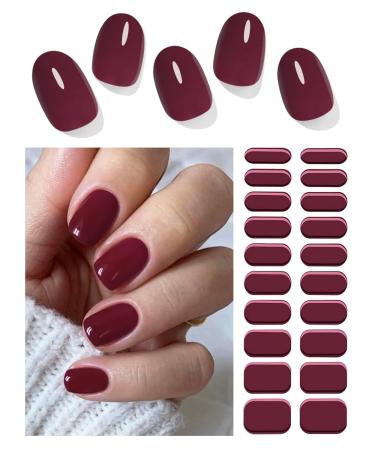 Wahrshei Solid Cherry UV Gel Nail Film | Self-Adhesive Nail Film | Gel Nail Stickers