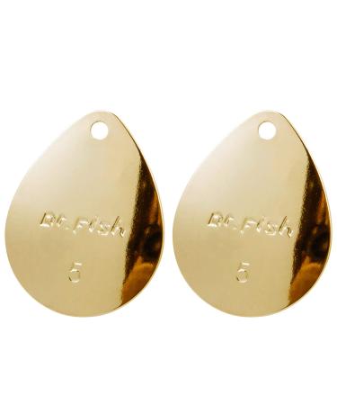 Dr.Fish 30/60pcs Fishing Spinner Blade Colorado Willow Kit Gold Silver Spoon Easy Spin Spinner Bait Making DIY Parts Accessories Freshwater Saltwater Walleye Rig Inline Colorado Blades Gold, #3, 30 Pk