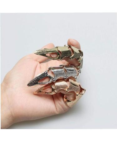 Bendable Joint Nail Ring - Fashionable Gothic Punk Hinge Armor Jewelry | Golden Claw Full Finger Accessory - Buy Online on GoSupps.com