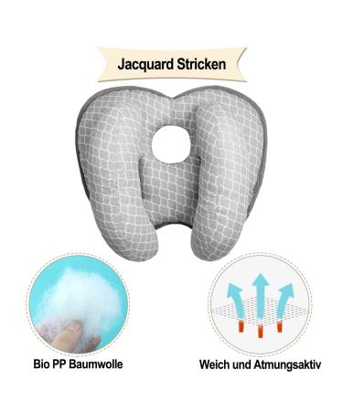 Buy Aipinqi Baby Head & Neck Pillow - Soft Bio Cotton Adjustable Stroller & Car Seat Travel Pillow for Toddlers (Gray & White) - Buy Online on GoSupps.com