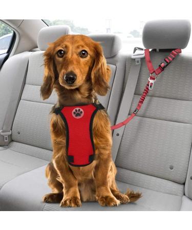 Buy Slowton 2-in-1 Dog Car Belt with Universal Buckle & Adjustable Reflective Rubber Band - Headrest Retention Clasp for Safe Pet Travel | D.ROT 2PCS - Buy Online on GoSupps.com