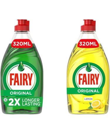 HABP GLOBAL Fairy Washing Up Liquid Combo Set - Original & Lemon 320ml | International Shipping Available - Buy Online on GoSupps.com