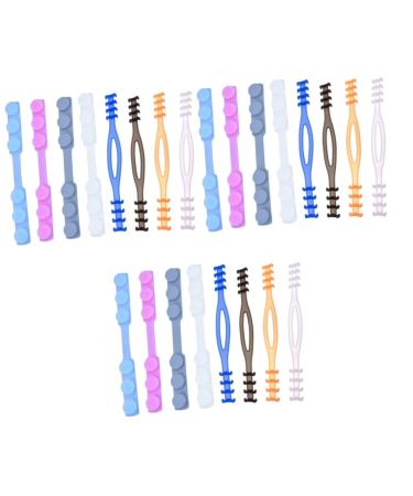 CliSpeed 24 pcollen ears mask mask cable buckle for the face cover hanging lanyard hook buckle of facial cover belt adjuster black no trace 15x1.5cmx3pcs