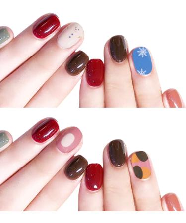 NICENEEDED 16 Sheets Christmas Theme Nail Art Stickers Strips Self-Adhesive Full Wrap Nail Polish Stickers Manicure Decoration Kit With 1Pc Nail File For Women Girls Nail DIY - Buy Online on GoSupps.com