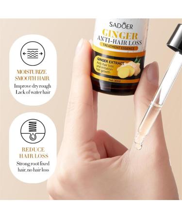 Sadoer Ginger Anti-Hair Loss Oil & Shampoo Set | Hair Growth Serum for Thicker Stronger Hair | Men's & Women's Treatment - Buy Online on GoSupps.com