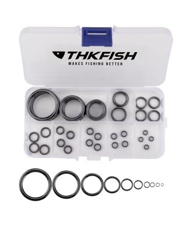 THKFISH Rod Repair Kit Rod Tip Repair Kit Ceramics Tips Stainless Steel Carbon Spinning Rod Guides Fishing Rod Repair Kit 35pcs / 75pcs / 40pcs C-Black Guides Ring 40pcs