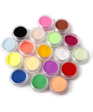Amury 18 Colorful Acrylic Nail Art Tips UV Gel Powder Dust 3D DIY Decoration Set Acrylic Powders&Liquids Tips Set - Buy Online on GoSupps.com