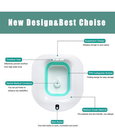 Electric Sitz Bath Tub for Hemorrhoids & Postpartum Care - Foldable, Vagina Steamer for Relief & Anal Clean (Bubble) - Buy Online on GoSupps.com