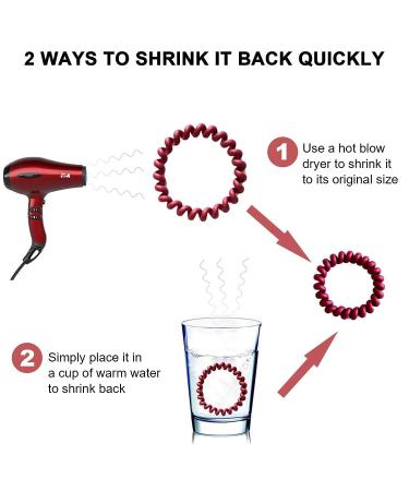 10 Pack Spiral Hair Ties - Coil Hair Ties for All Hair Types - Phone Cord Hair Rings - Ponytail Holders in 10 Colors - Buy Online on GoSupps.com