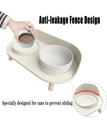 Elevated Cat Food Bowls - No-Spill Design, 3 Heights, Anti-Vomiting, 5 Ceramic Bowl for Small/Medium Pets - White - Buy Online on GoSupps.com