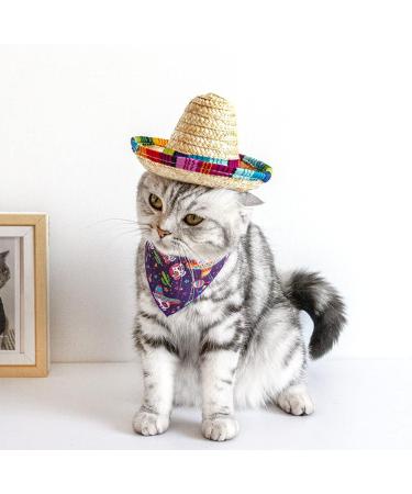 1 PCS Pet Straw Hat Funny Mini Mexican Hats Mexican Sombrero Cap Dog Sombrero Hat for Fiesta Carnival Mexican Theme Party Decorations Dogs Cats Party Favors - Buy Online on GoSupps.com