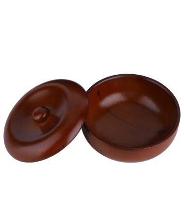 EVTSCAN Rubber Wood Shaving Soap Cream Bowl Men Foam Shaving Bowl with Lid