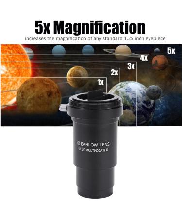 5X Magnification 1.25 Inch Barlow Lens | Multi-Coated Aluminum Alloy | M42 Thread for 31.7mm Telescope Eyepiece - Buy Online on GoSupps.com