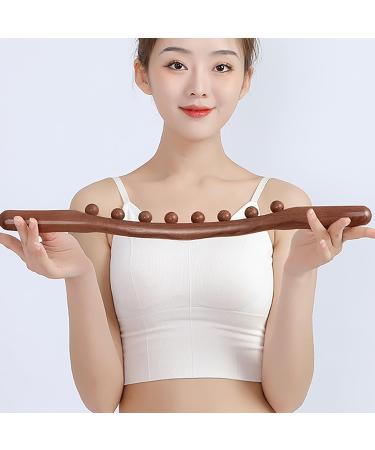 Wood Massage Tab - Ergonomic 20 Pearl Trigger Point Massage Device for Neck Shoulders Arms & Legs - Carbonized Beech Multifunctional - Buy Online on GoSupps.com