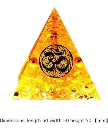 VNSTKWW Moonstone & Citrine Crystal Orgone Pyramid | Energy Tower | Reiki Chakra Healing | Flower of Life Design | Orgonite Pyramid Gift - Buy Online on GoSupps.com