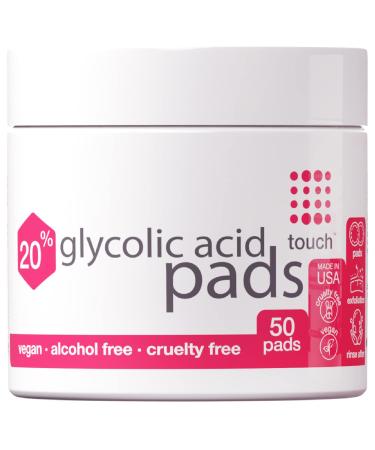 20% Glycolic Acid Pads Exfoliating And Resurfacing AHA Peel Face Wipes - Great for Anti-Aging, Dullness, Pores, Acne Scars, Fine Wrinkles, Uneven Skin Tone & Texture, Hyperpigmentation, 50 Count