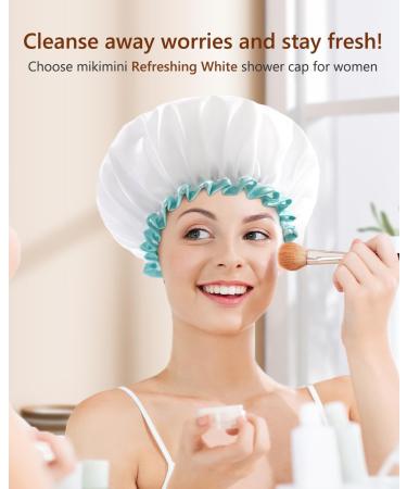 Mikimini White Shower Hood for Women & Girls - 2-Pack Double Waterproof Reusable & Washable Soft & Convenient - Buy Online on GoSupps.com