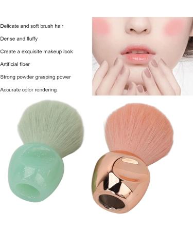 Soft Fluffy Hair Cosmetic Beauty Brush with Strong Powder Grasping Power Accurate Coloring Delicate Looking. Perfect for Loose Powder Blusher. Rose Gold Light Green - Buy Online on GoSupps.com
