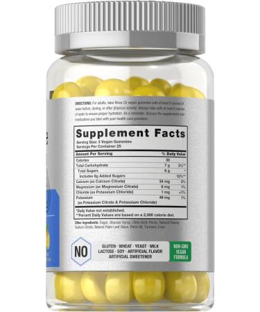 Horb ach Electrolyte Hydration Gummies - 75 Count Vegan Non-GMO Gluten Free Lemon Flavor Supplement for Optimal Hydration - Buy Online on GoSupps.com