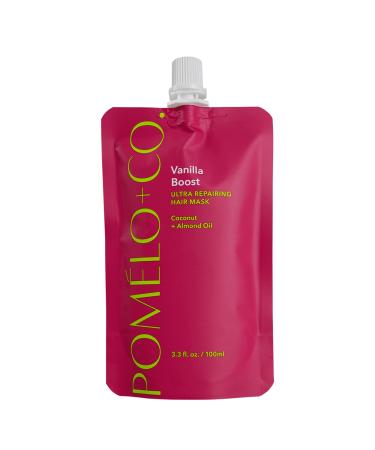Pom lo Co Pom lo+Co Vanilla Boost caring preShower hair mask Ultra Repair hair treatment with vitamin E coconut and almond oil intensive hair care for women for more shine moisture and healthy hair 100 ml 1er Pack