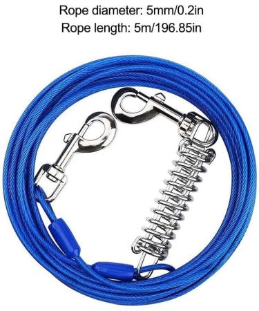 Buy Hofleine 3m/5m Dog Leash - Shock-Damping Cable Leash for Medium & Large Dogs | Ideal for Camping Garden Running & Park - Free Blue Color - Buy Online on GoSupps.com
