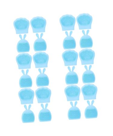 24 Pcs Rabbit Ears Facial Brush Silicone Face Silicone Face Scrubbers Facial Cleaning Pad Face Cleanser for Women Facial Cleansing Manual Miss Silica Gel Silicone Brush Light Bluex6pcs 7.5x7.5cmx6pcs