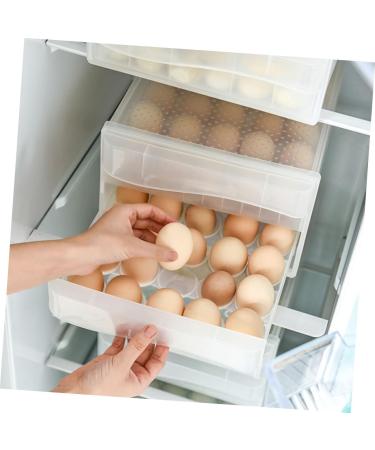 Hohopeti Serving Tray 2pcs Egg Storage Box Containers for Food Drawer Egg Container Kitchen Egg re-usable White 26x34x17cm - Buy Online on GoSupps.com