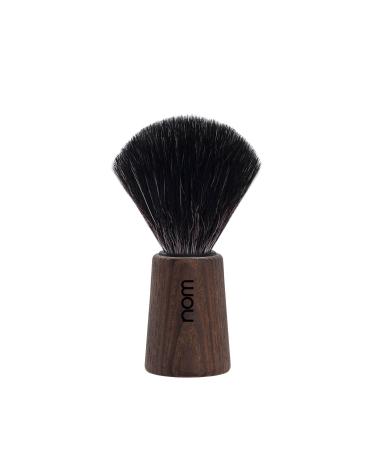 nom - Shaving brush - THEO series - Synthetic fibre Black Fibre - Ash wood stained