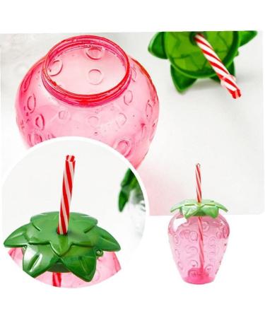 Kawaii Water Bottle with Straw 17 Oz Cute Strawberry Shaped Water Bottle Kawaii Drinking Cups for Girls Women - Buy Online on GoSupps.com