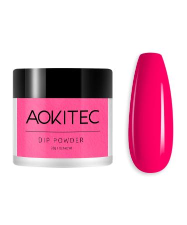Dipping Powder Nails Set | Aokitec Mode Fluorescent Pink Dip Powder for Salon & DIY Nail Art | 28g Dipping Nail Powder for Stunning French Manicure - Buy Online on GoSupps.com