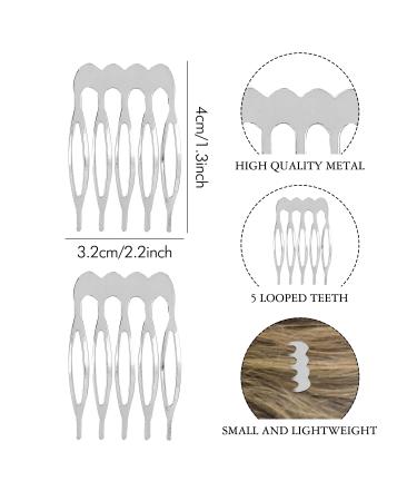 20 Pack Small Silver Metal Side Hair Combs - DIY Hair Accessories for Wedding Veils & Updos - Buy Online on GoSupps.com