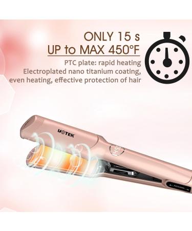UOTEK 1.75" Ionic Hair Straightener - Portable Flat Iron for Long Hair | PTC Heating Rose Gold Finish - Buy Online on GoSupps.com