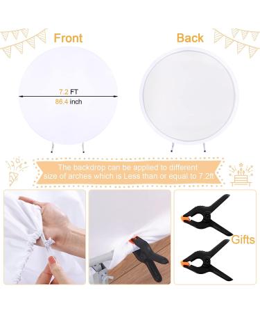White Round Backdrop Cover 7.2x7.2ft White Circle Birthday Photo Photography Background for Party Baby Shower Wedding Decorations 7.2x7.2ft-Diameter White - Buy Online on GoSupps.com