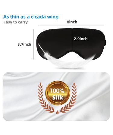 Noncell Silk Eye Mask with Reusable Gel Insert - Hot/Cold Therapy for Dark Circles - Black - Buy Online on GoSupps.com