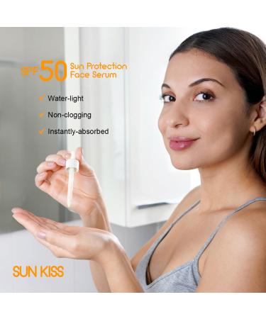 Victoria Beauty Sun Protection Facial Serum SPF 50 | Hyaluronic Acid & Niacinamide | Broad Spectrum UVA/UVB Protection | Waterproof | 30 ml - Buy Online on GoSupps.com