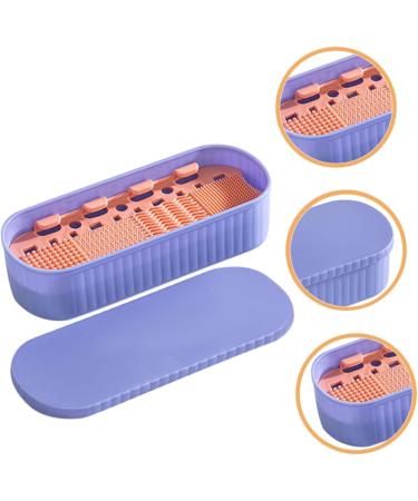Angoily Makeup Brush Cleaning Boxes Box Makeup Brush Storage Box Purple Miss Container - Makeup Brush Cleaner Boxes - Buy Online on GoSupps.com