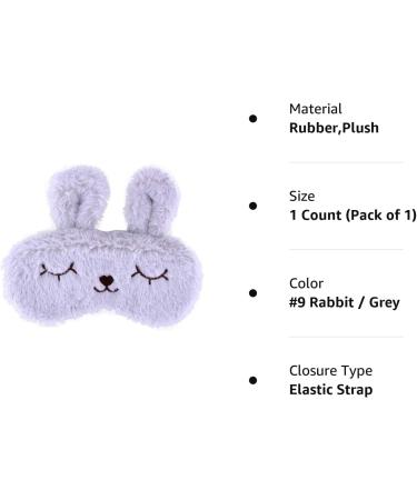 ULIFEMALL Cute Rabbit Sleeping Mask - Soft Fluffy Plush Bunny Blindfold for Kids Girls Boys, Women - Novelty Eye Mask for Night Nap, Travel, Meditation - Grey - Buy Online on GoSupps.com
