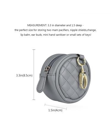 Harayaa Pacifier Holder with Clip & Bag | Gray Pacifier Pendant for Strollers & Diaper Bags | Store 2 Pacifiers - Buy Online on GoSupps.com
